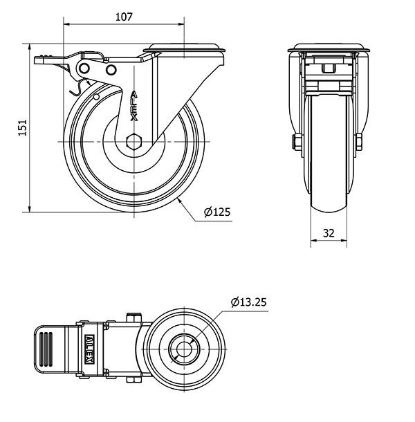R.GIR.AGUJ.M12 FRENO 20ZVFD125CP-PGCSB POLIUR.GRIS CONDUCTIVO BOLAS