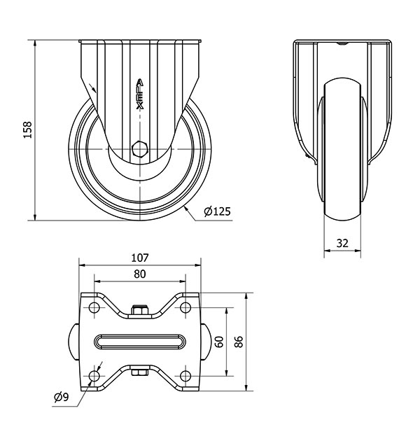 R.FIJA 17ZVL125CP-PGCSB POLIUR.GRIS CONDUCTIVO EJE BOLAS