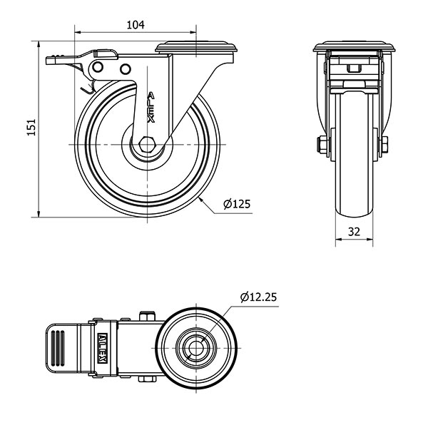 R.GIR.AGUJ.M12 FRENO 20ZVLFD125-PGZR POLIAMIX-GOMA GRIS INYECT.RODIL