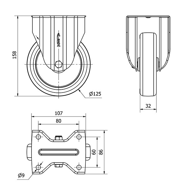 R.FIJA 17ZVL125-POA POLIAMIX BLANCO-POLIUR.AZUL EJE LISO