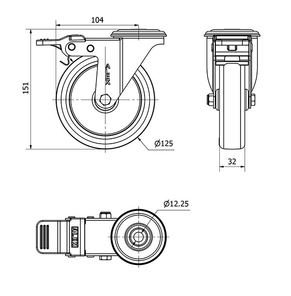 R.GIR.AGUJ.M12 FRENO 20ZVLFD125-POA POLIAMIX BLANCO-POLIUR.AZUL LISO