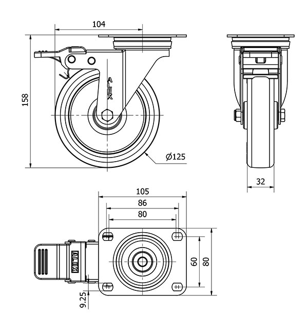 R.GIR.PLACA FRENO 10ZVLFD125-POAR POLIAMIX BLANCO-POLIUR.AZUL RODILL