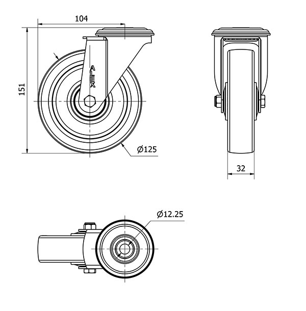 R.GIR.AGUJERO M12 20ZVL125CP-POASB POLIAMIX BLANCO-POLIUR.AZUL BOLAS