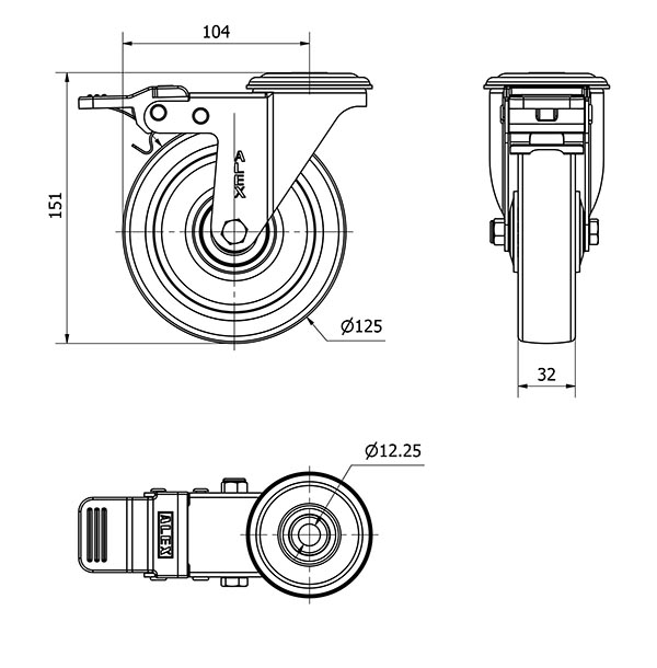 R.GIR.AGUJ.M12 FR.20ZVLFD125CP-POASB POLIAMIX BLANCO-POLIUR.AZUL BOL