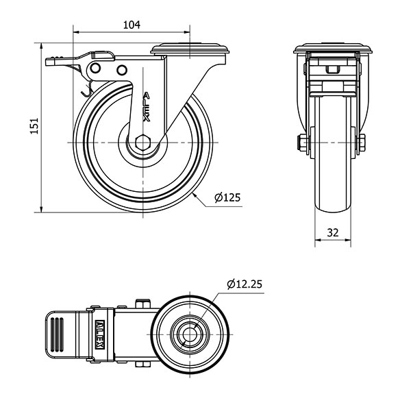 R.GIR.AGUJ.M12 FR.INOX.20ZVLIFD125-PGZN POLIAMIX-GOMA GR.INYECT.LISO