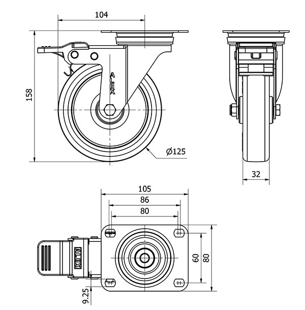 R.GIR.PLACA FR.INOX.10ZVLIFD125-POAR POLIAMIX BLANCO-POLIUR.AZUL ROD
