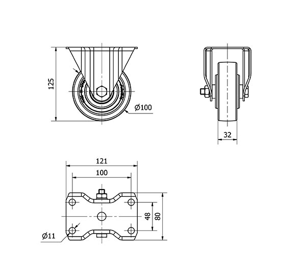 R.FIJA 17-61-100-FTB NYLON BLANCO EXTRAFUERTE EJE BOLAS