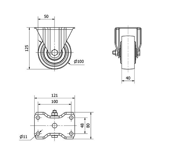 R.FIJA 17-61-100-CIB HIERRO FUNDIDO EJE BOLAS