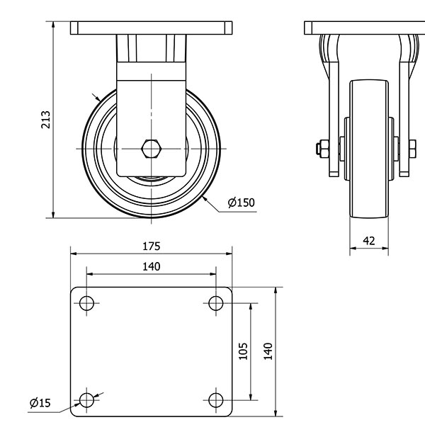 R.FIJA 17KV150-FTB NYLON BLANCO EXTRAFUERTE EJE BOLAS