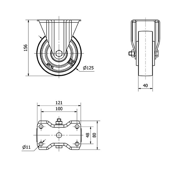 R.FIJA 17-61-125-CIB HIERRO FUNDIDO EJE BOLAS