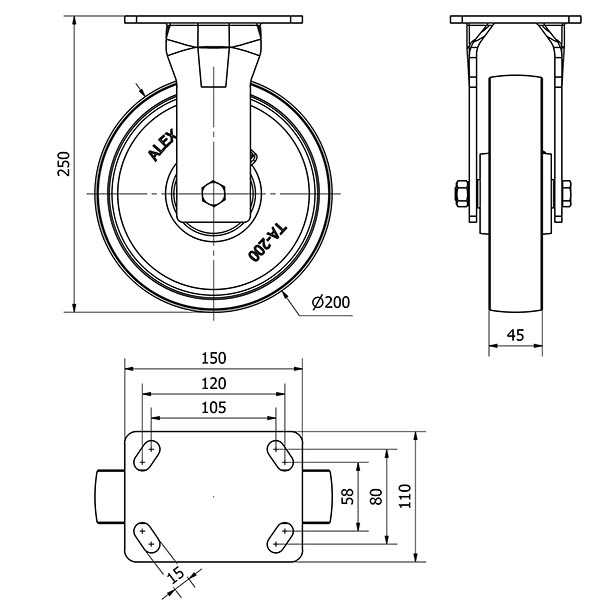 R.FIJA 17GT200-CIB HIERRO FUNDIDO EJE BOLAS