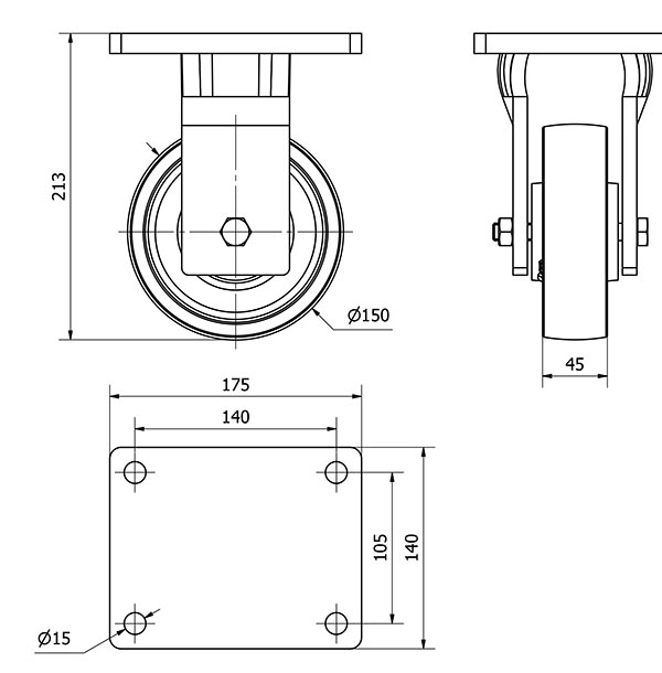 R.FIJA 17KV150-CIB HIERRO FUNDIDO EJE BOLAS