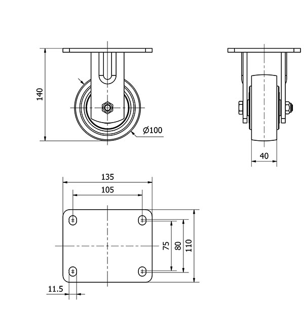 R.FIJA 17SL100-CIB HIERRO FUNDIDO EJE BOLAS
