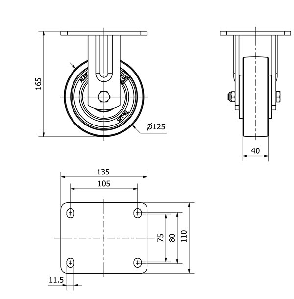R.FIJA 17SL125-CIB HIERRO FUNDIDO EJE BOLAS