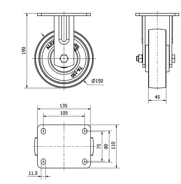 R.FIJA 17SL150-CIB HIERRO FUNDIDO EJE BOLAS
