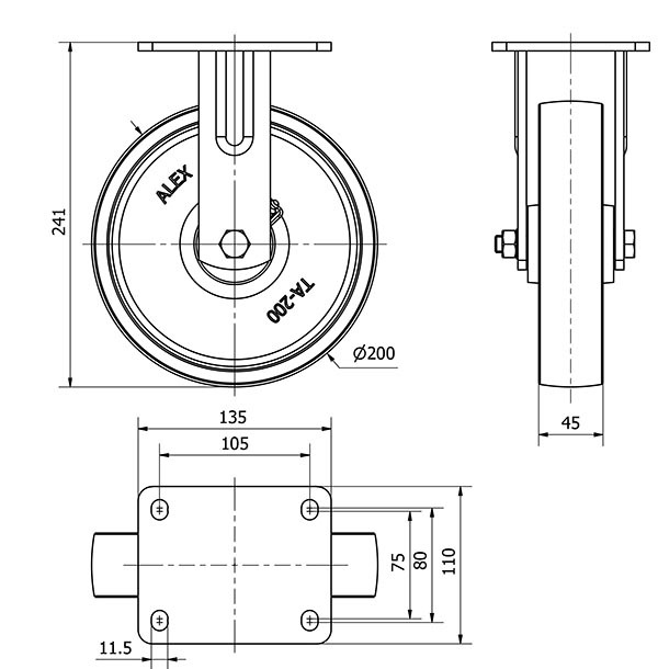 R.FIJA 17SL200-CI HIERRO FUNDIDO EJE LISO