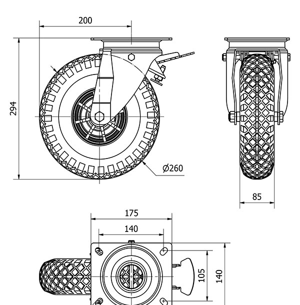 R.GIR.PLACA FRENO 10WLFN260-RIFN POLIAMIX-IMPINCHABLE EJE LISO