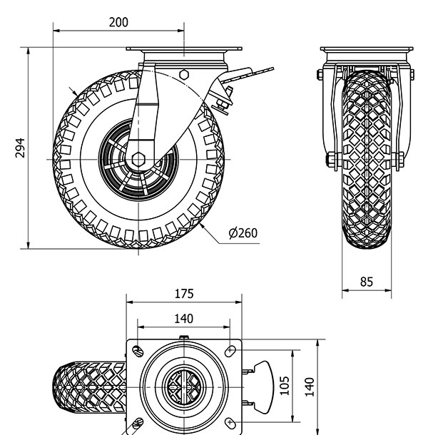 R.GIR.PLACA FRENO 10WLFN260-RIFR POLIAMIX-IMPINCHABLE EJE RODILLOS