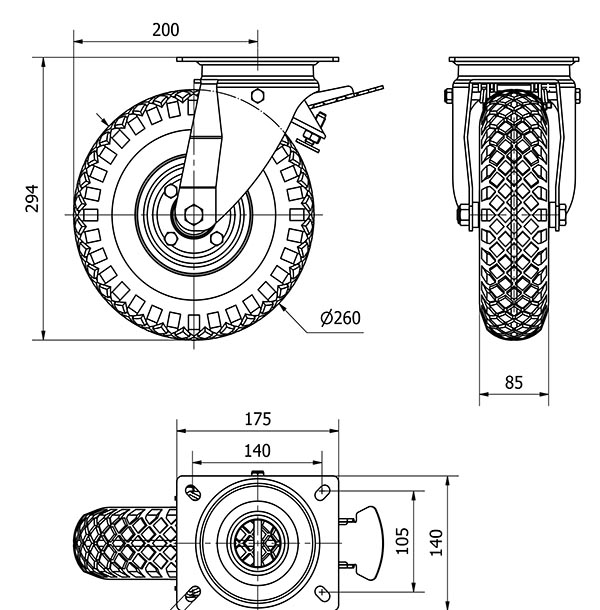 R.GIR.PLACA FRENO 10WLFN260-RIFB METALICO-IMPINCHABLE EJE BOLAS