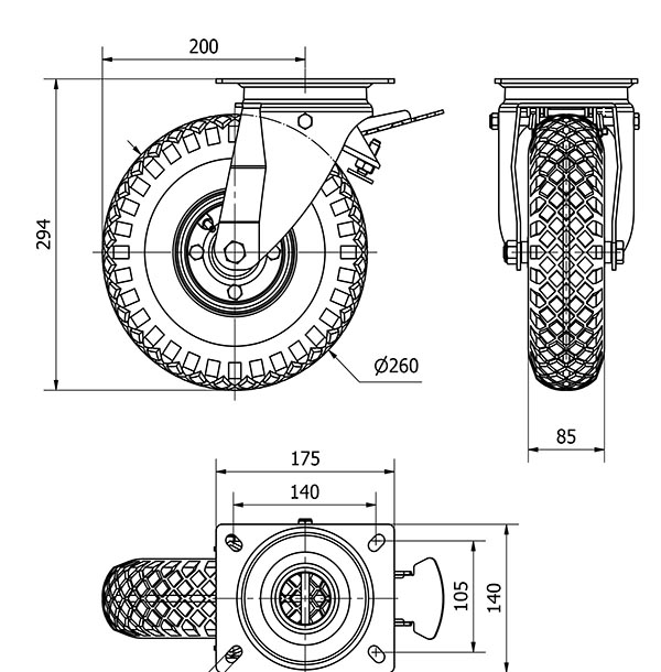 R.GIR.PLACA FR.10WLFN260-RITR METALICO-NEUMATICA RODILLOS "4 LONAS"