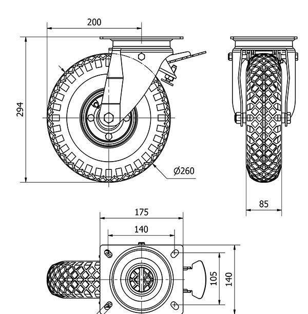 R.GIR.PLACA FR.10WLFN260-RITR METALICO-NEUMATICA RODILLOS "6 LONAS"