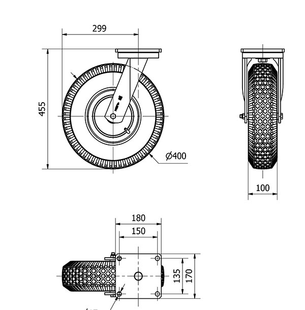 R.GIR.PLACA 10HLBI400-RITB METALICO-NEUMATICA EJE BOLAS