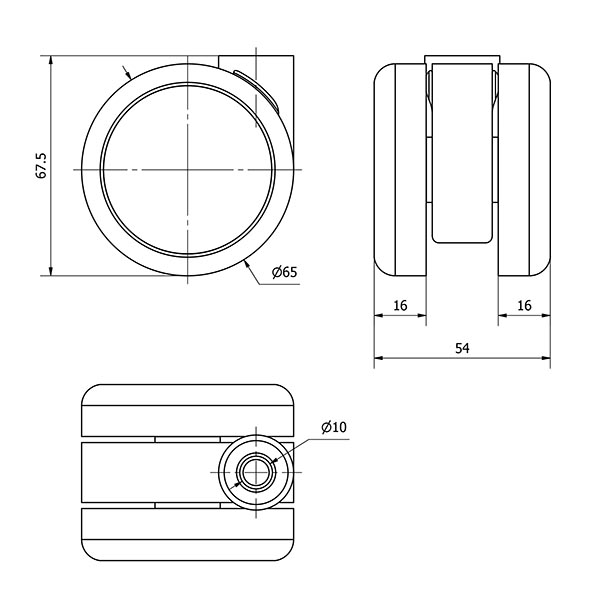CUERPO DB65BL POLIURETANO BLANCO/GRIS