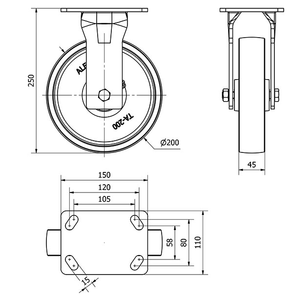 R.FIJA 17GT200-CI HIERRO FUNDIDO EJE LISO