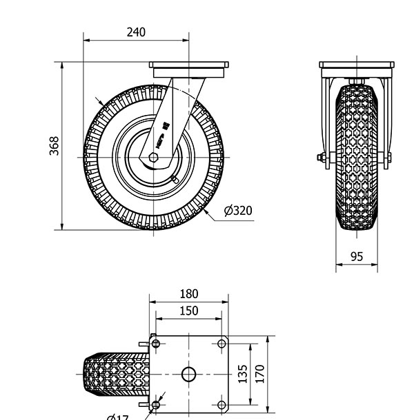 R.GIR.PLACA 10HLBI320-RITB METALICO-NEUMATICA EJE BOLAS