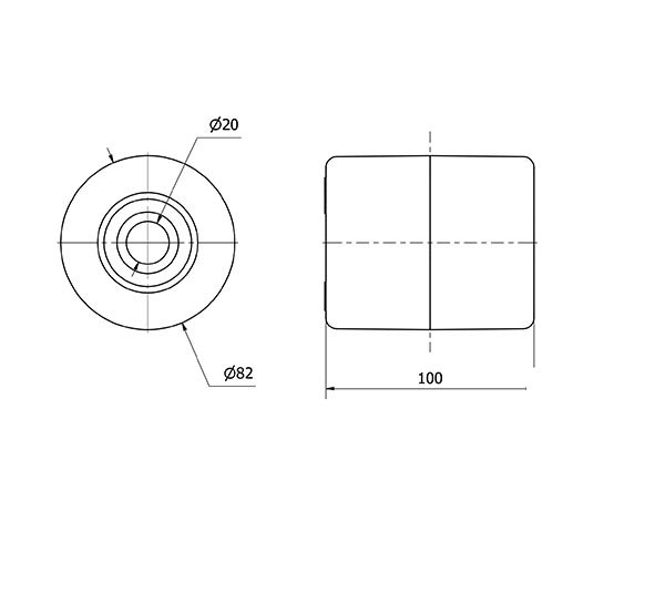 RODILLO TRANSPALETA KNB85-20-100 NYLON BLANCO EXTRAFUERTE EJE BOLAS
