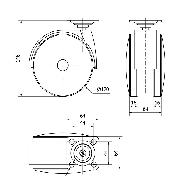 R.GIR.PLACA 10DKG120 POLIAMIX NEGRO