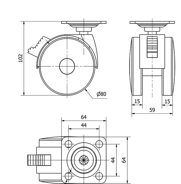 R.GIR.PLACA FRENO 10DKGF80 POLIAMIX NEGRO