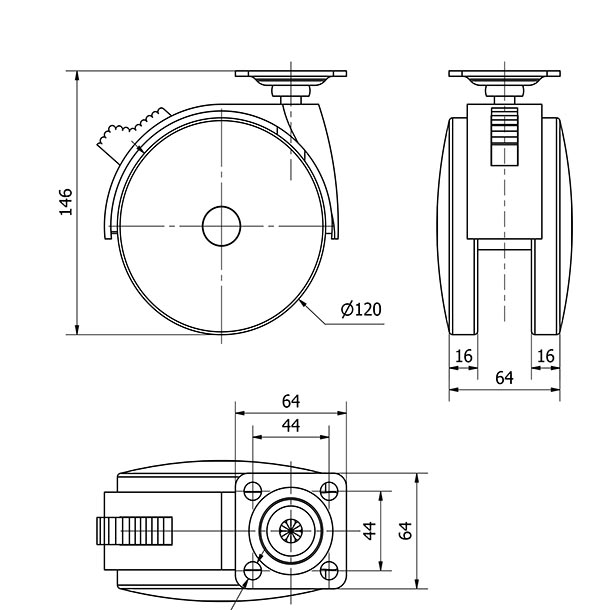R.GIR.PLACA FRENO 10DKGF120 POLIAMIX NEGRO