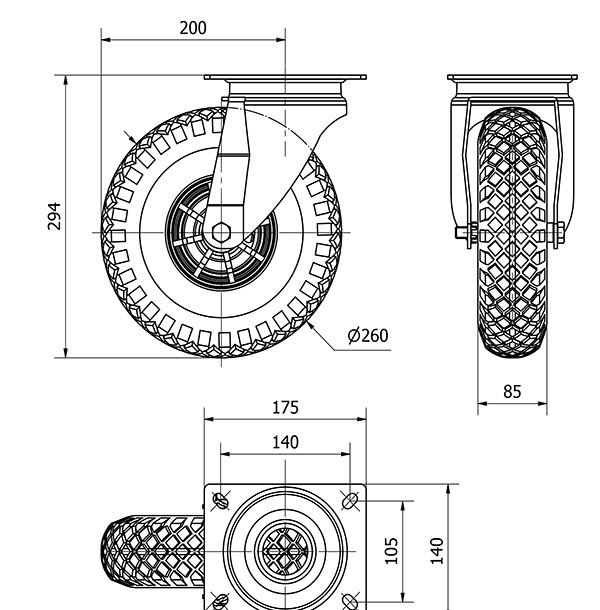 R.GIR.PLACA 10WL260-RIFN POLIAMIX-IMPINCHABLE EJE LISO