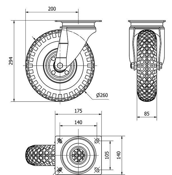 R.GIR.PLACA 10WL260-RIFB METALICO-IMPINCHABLE EJE BOLAS