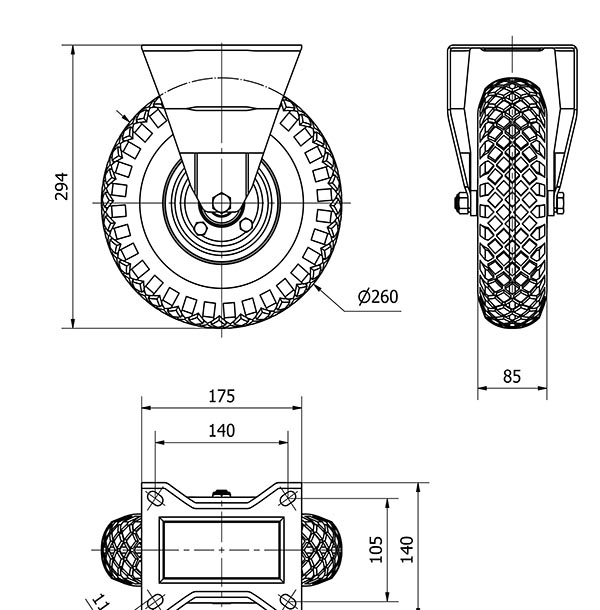 R.FIJA 17WL260-RIFB METALICO-IMPINCHABLE EJE BOLAS