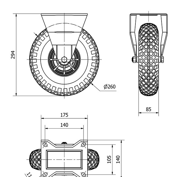 R.FIJA 17WL260-RIFR POLIAMIX-IMPINCHABLE EJE RODILLOS