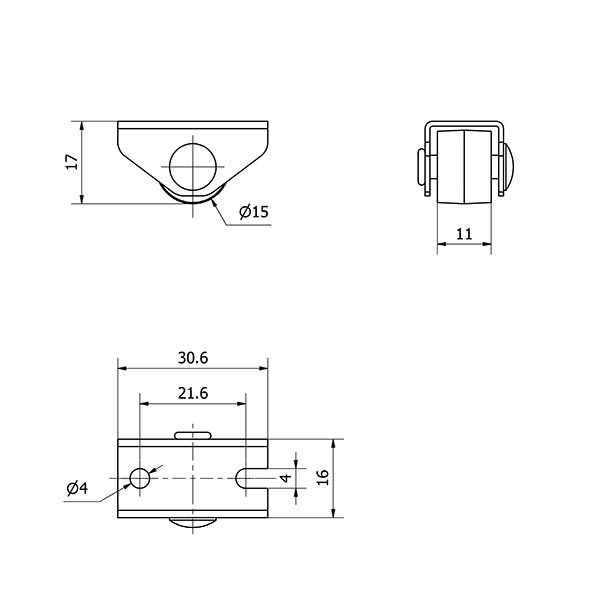 R.FIJA 417-015-2 GOMA GRIS EJE LISO