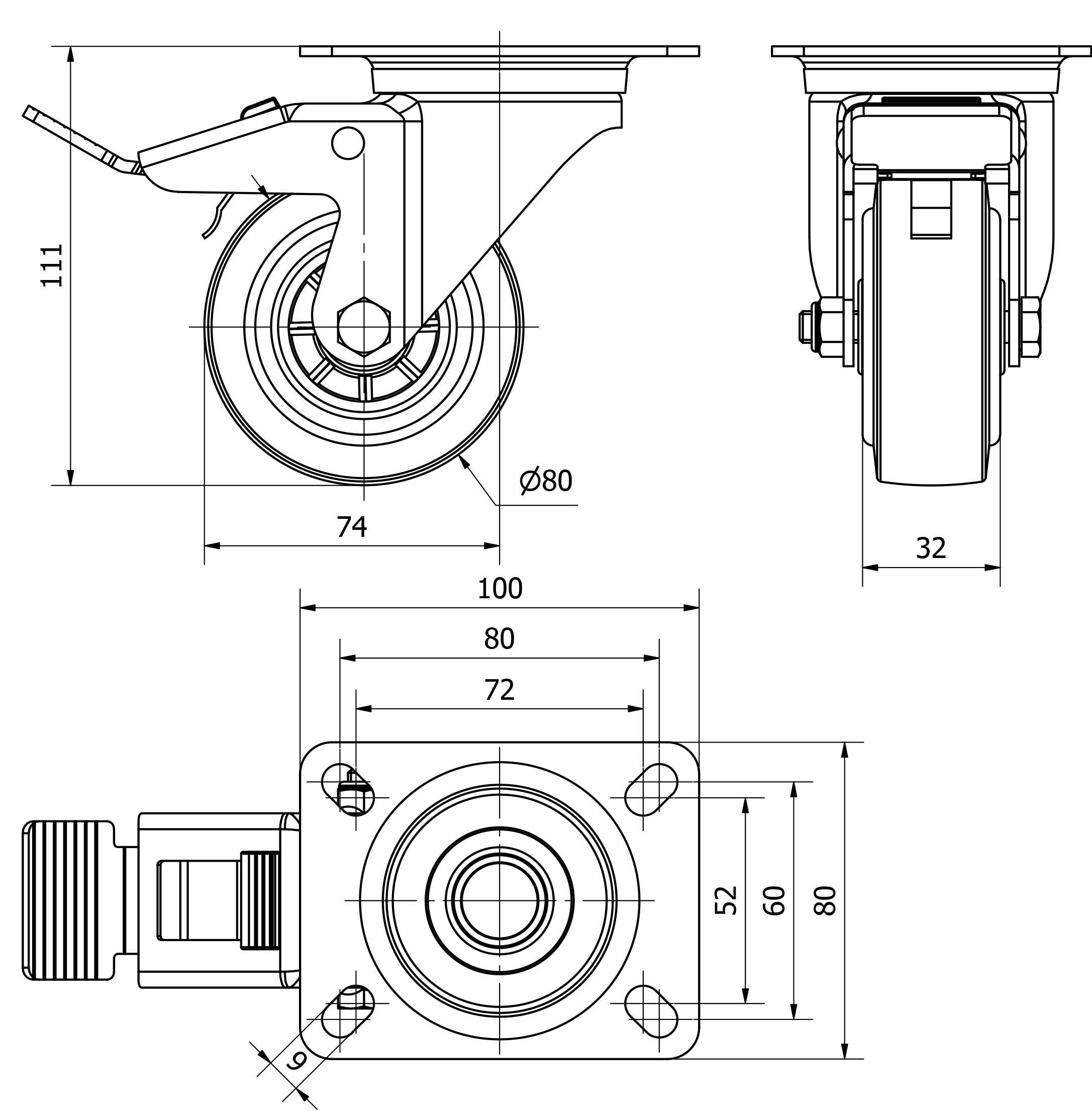 R.GIR.PLACA FRENO 121-080-3 POLIAMIX-GOMA AZUL SUPERELAST.RODILLOS
