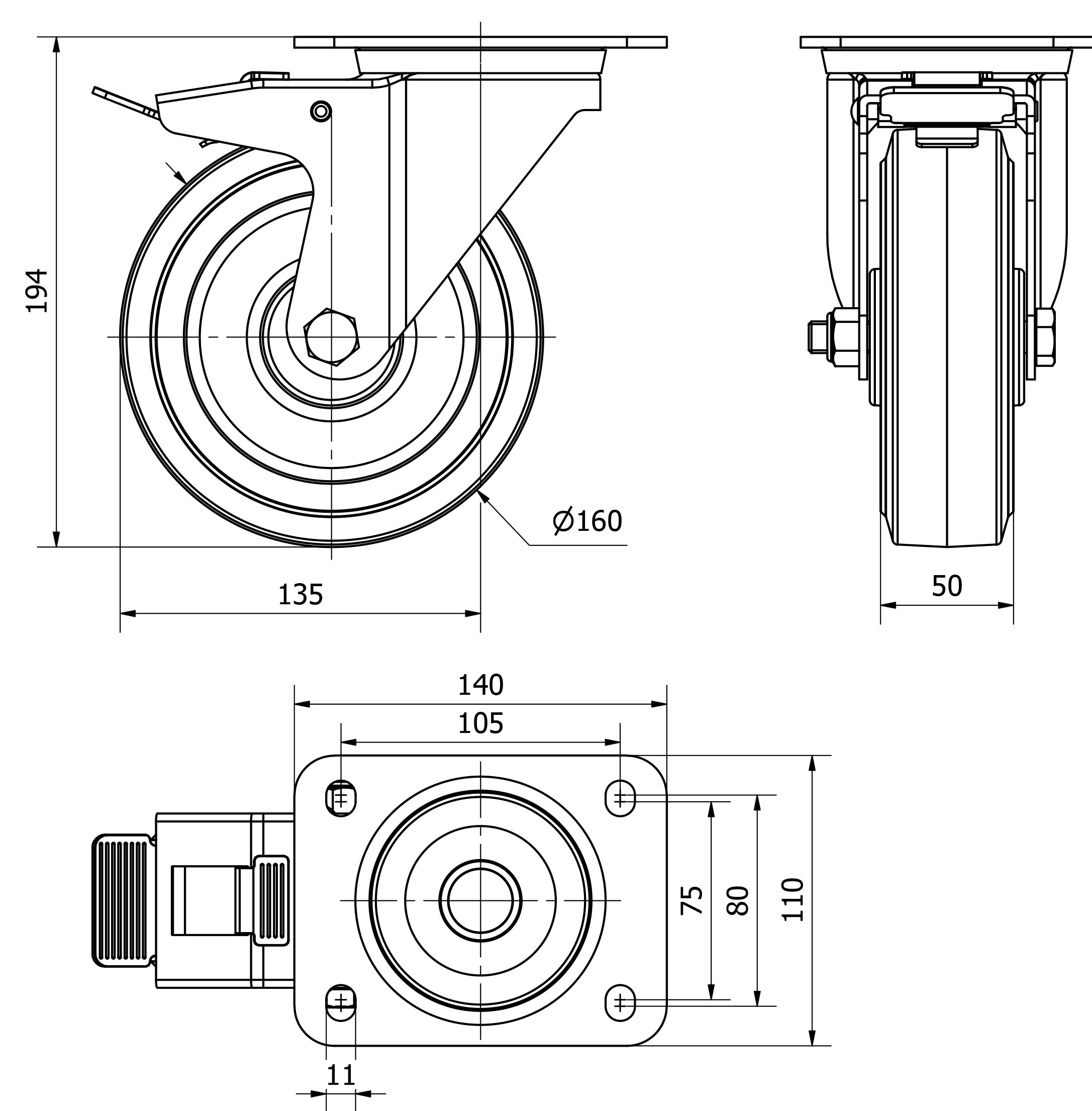 R.GIR.PLACA FRENO 121-160-3 POLIAMIX-GOMA AZUL SUPERELAST.RODILLOS