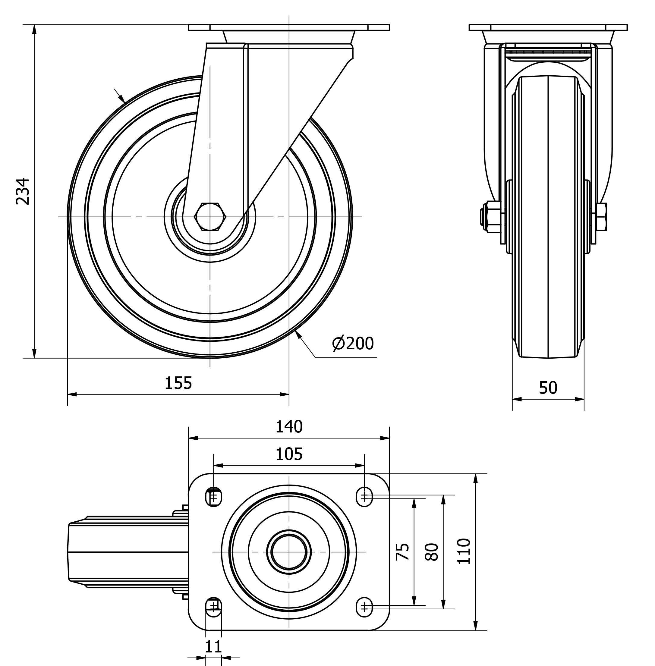 R.GIR.PLACA 121-200-1 POLIAMIX-GOMA AZUL SUPERELAST.RODILLOS