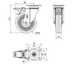 R.GIR.PLACA FRENO 10BHFD100CP-PLGI POLIAMIX-GOMA GRIS EJE LISO