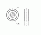 RUEDA I50-10-20 PLASTICO BLANCO EJE LISO