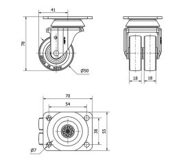 R.GIR.PLACA 10IR50-PGI POLIAMIX-GOMA GRIS (DOBLE) EJE LISO