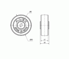 RUEDA BP50-6-20 PLASTICO GRIS EJE LISO