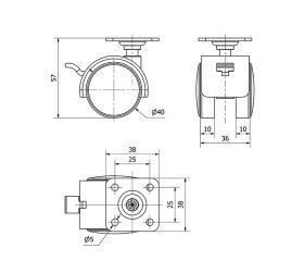 R.GIR.PLACA FRENO 10DKF40 POLIAMIX NEGRO