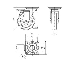 R.GIR.PLACA FRENO PULIDA 10RDFN75 ACRILICO TRANSP.-POLIUR.VERDE LISO