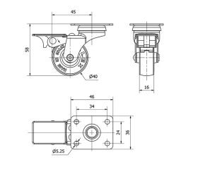 R.GIR.PLACA FRENO 10BSRFN40-PGI POLIAMIX-GOMA GRIS EJE LISO