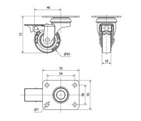 R.GIR.PLACA FRENO 10BSRFN50CP-PGI POLIAMIX-GOMA GRIS EJE LISO