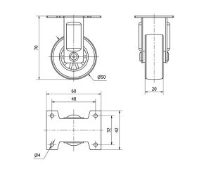 R.FIJA CROMADA PULIDA 17MDC50 POLIUR.VERDE EJE LISO